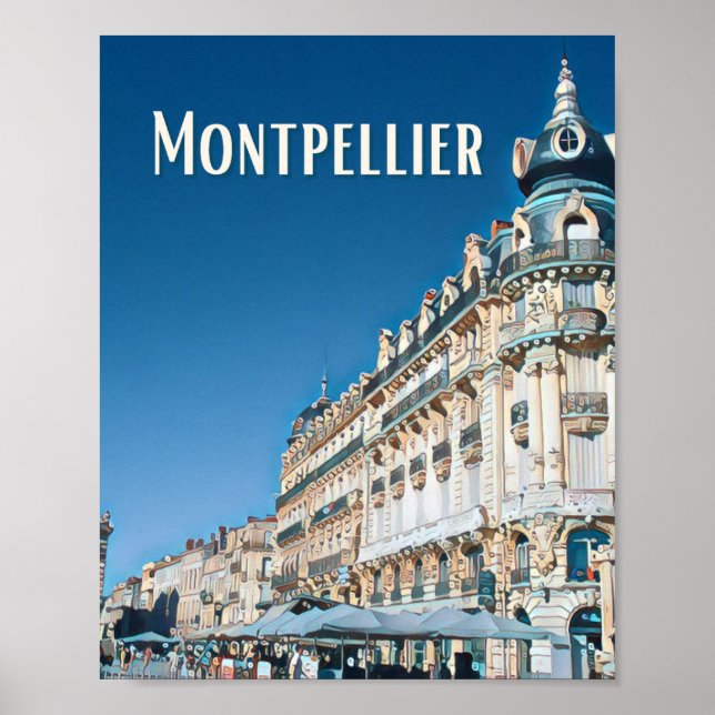 Affiche Montpellier Photo Vintage (Devant)
