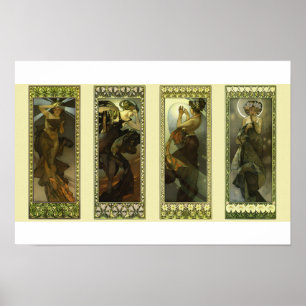 Affiche Moon and Stars d'Alphonse Mucha