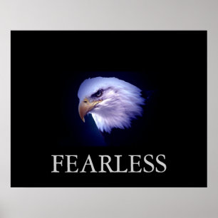 Affiche motivationnelle aigle intrépide noir et bl