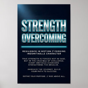 Affiche motivationnelle de force avec néon