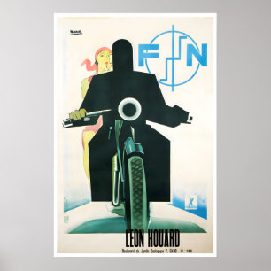 Affiche moto FN Leon Houard Art de moto