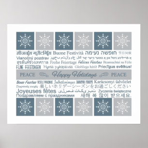 Affiche multilingue Happy Holidays
