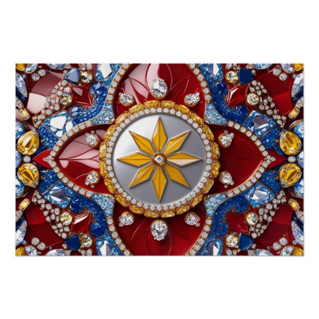 Affiche murale avec design de couleurs colombienne (Devant)