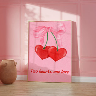 Affiche murale Coquette romantique à cœur de ceris