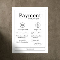 Affiche murale de instructions de paiement minimal