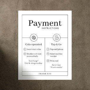 Affiche murale de instructions de paiement minimal