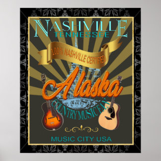 Affiche murale du fan de musique country de l'Alas
