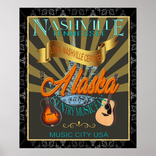 Affiche murale du fan de musique country de l'Alas (Devant)