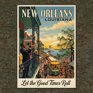 Affiche murale Vintage de la Nouvelle-Orléans dans