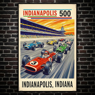 Affiche murale Vintage Indianapolis 500 des années