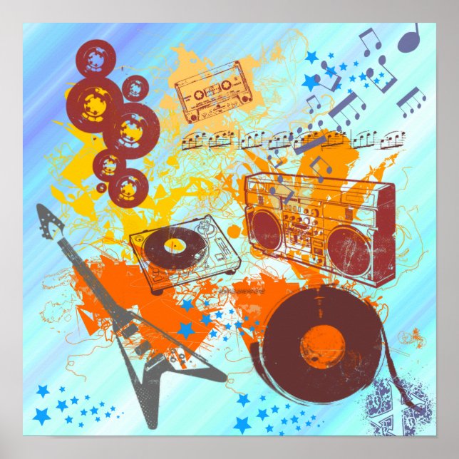 Affiche musicale des années 80 (Devant)