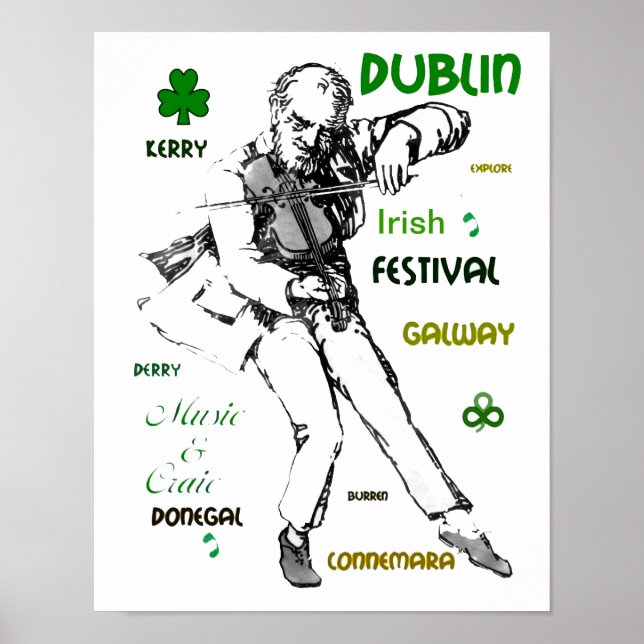 Affiche musicale irlandaise (Devant)