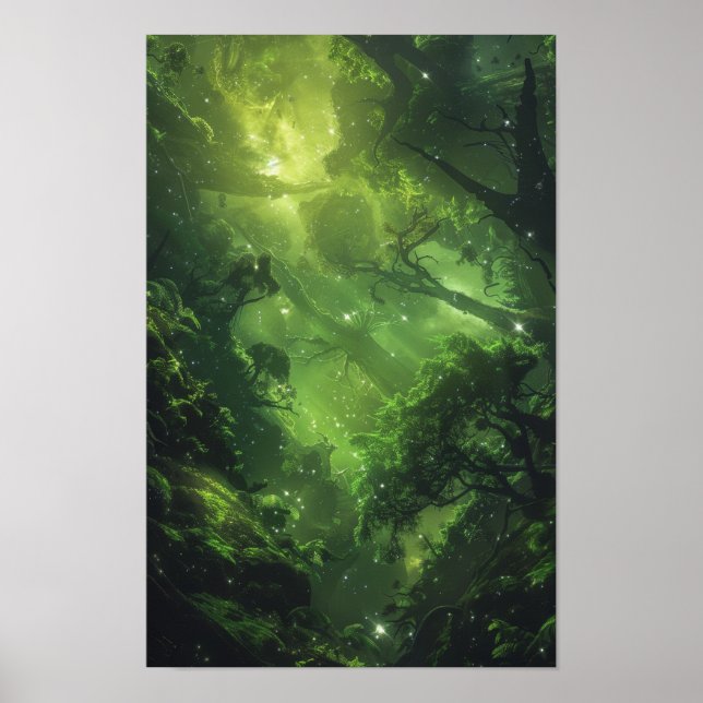 Affiche mystérieuse du paysage de la forêt Alien (Devant)