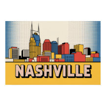 Affiche Nashville Skyline – Pop art gras du Tennes