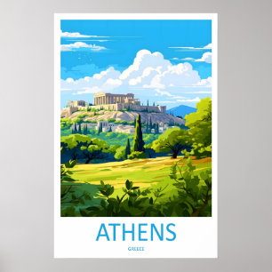 Affiche nationale de ski du parc Athènes Voyage Vi
