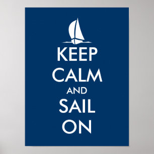Affiche nautique avec navire Gardez votre calme
