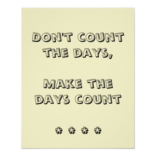 Affiche Ne Comptez Pas Les Jours (Devant)