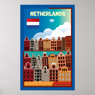 Affiche néerlandaise de voyage