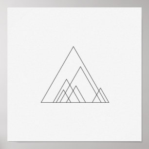Affiche noire et blanche de triangles minimalistes