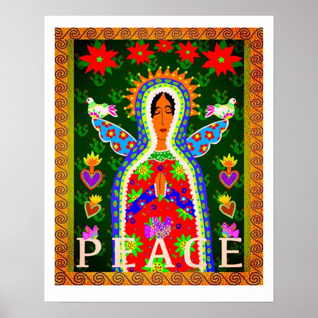 Affiche Notre Dame de Guadalupe Angel de la Paix (Devant)