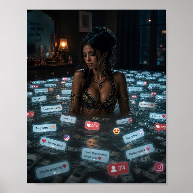 Affiche « Noyé dans l'attention » (Devant)