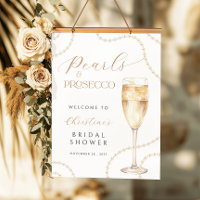 Affiche numérique de mariage avec prosecco et perl