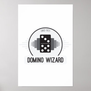 Affiche officielle de logo de magicien de domino