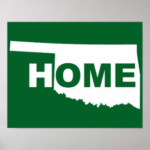 Affiche Oklahoma Maison Loin de l'État Signe