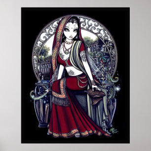Affiche orientale de fée de danseuse du ventre