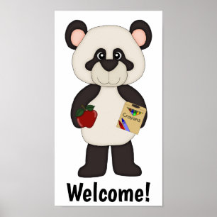 Affiche Panda de l'école de bienvenue