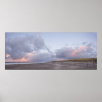 Affiche panoramique du coucher du soleil de la côt