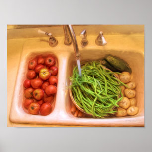 Affiche papier valeur manger sain (matte)