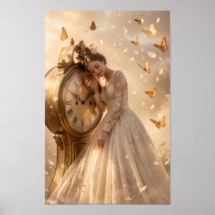 Affiche Papillons et Temps en Grâce Dorée