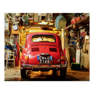 Affiche parfaite Fiat 500 % pipe% Rome Italie de
