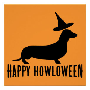 Affiche parfaite heureuse de Howloween de teckel