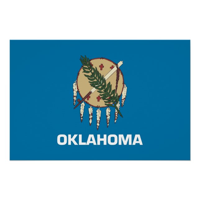 Affiche patriotique avec drapeau de l'Oklahoma (Devant)