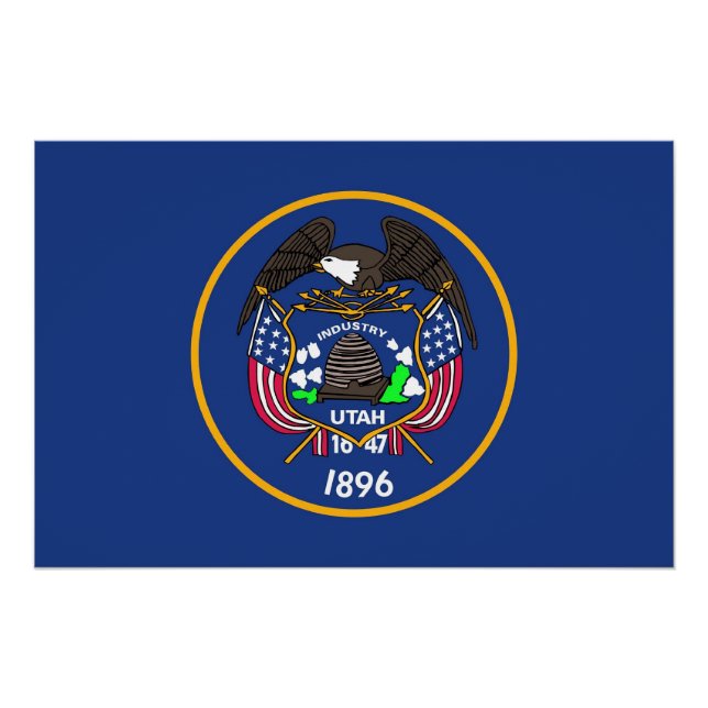 Affiche patriotique avec Drapeau de l'Utah (Devant)