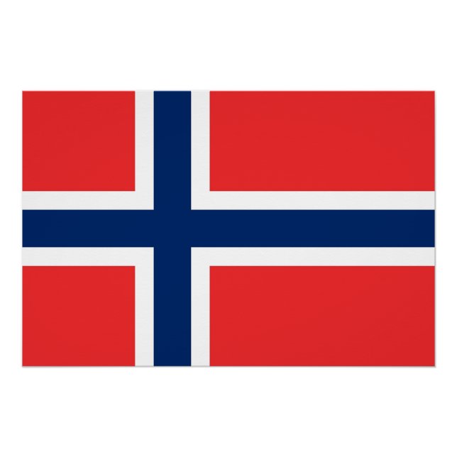 Affiche patriotique avec Drapeau de Norvège (Devant)