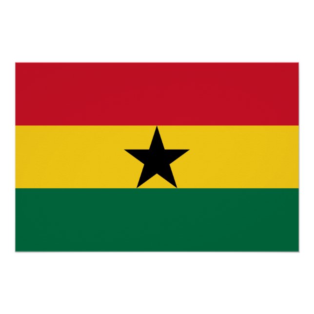 Affiche patriotique avec drapeau du Ghana (Devant)