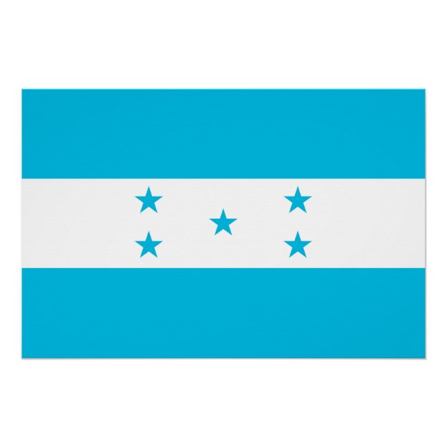Affiche patriotique avec Drapeau du Honduras (Devant)