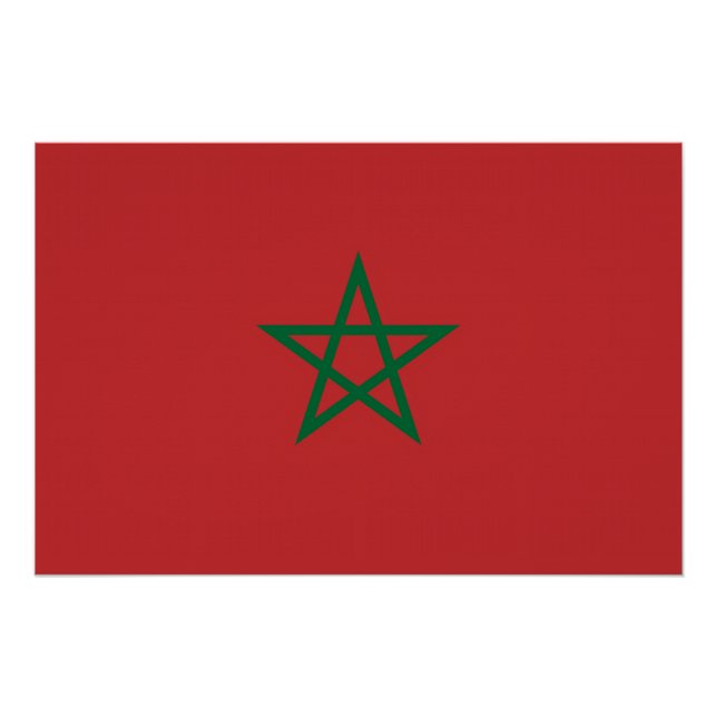 Affiche patriotique avec Drapeau du Maroc (Devant)