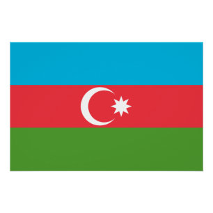 Affiche patriotique murale avec Drapeau d'Azerbaïd