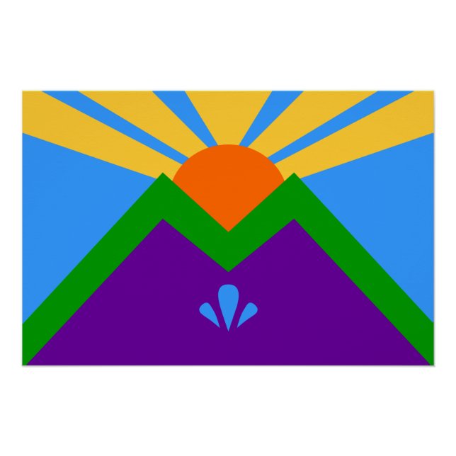 Affiche patriotique murale avec drapeau du Manitou (Devant)