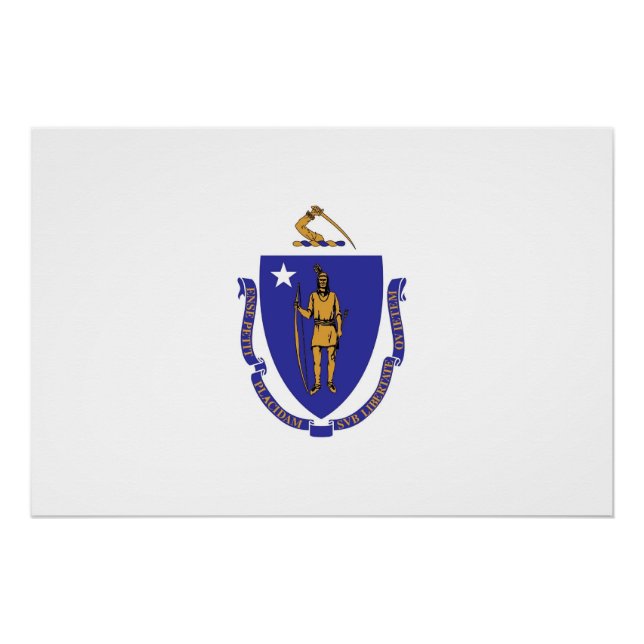 Affiche patriotique murale avec Drapeau du Massach (Devant)