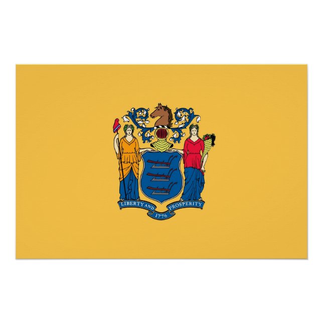 Affiche patriotique murale avec Drapeau du New Jer (Devant)