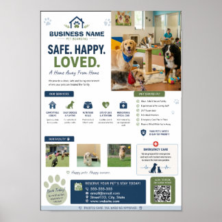 Affiche personnalisable de garde d'animaux de comp