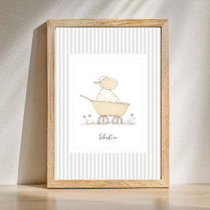 Affiche personnalisable de nursery avec des mouton