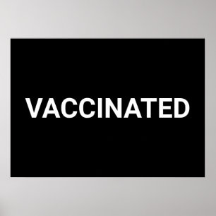 Affiche personnalisable en noir blanc vacciné