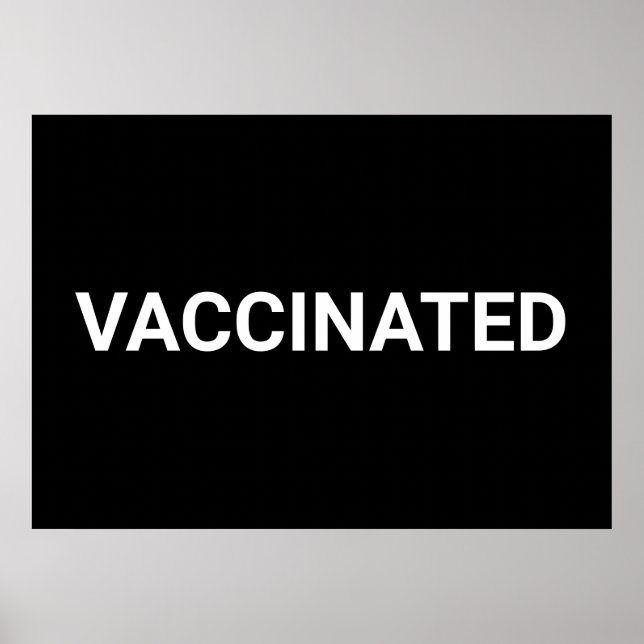 Affiche personnalisable en noir blanc vacciné (Devant)