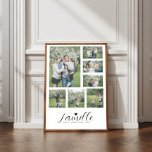 Affiche Personnalisé Notre Famille 7 Photos et les